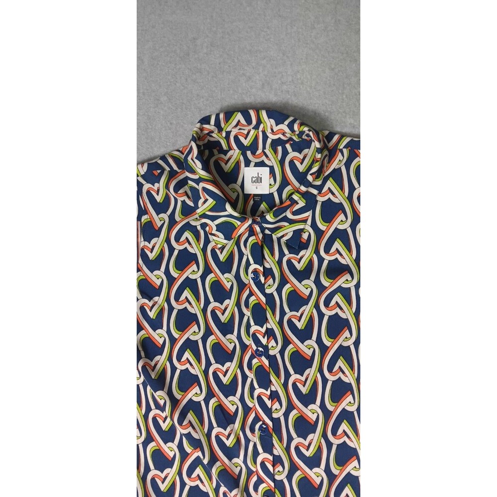 Cabi Sleeveless Button Up Tunic Shift Dress Womens Size Small Blue With... - Picture 7 of 12